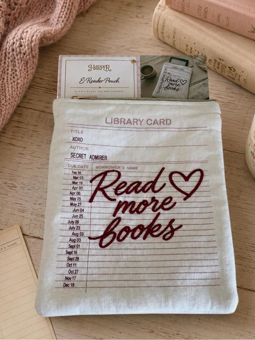 NWT Harper Read More Books Library Card E-Reader Pouch
